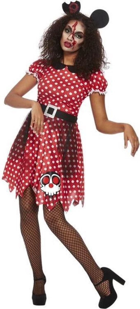 Mickey & Minnie Mouse Kostuum | Zombie Tekenfilm Muis | Vrouw | Large | Halloween | Verkleedkleding